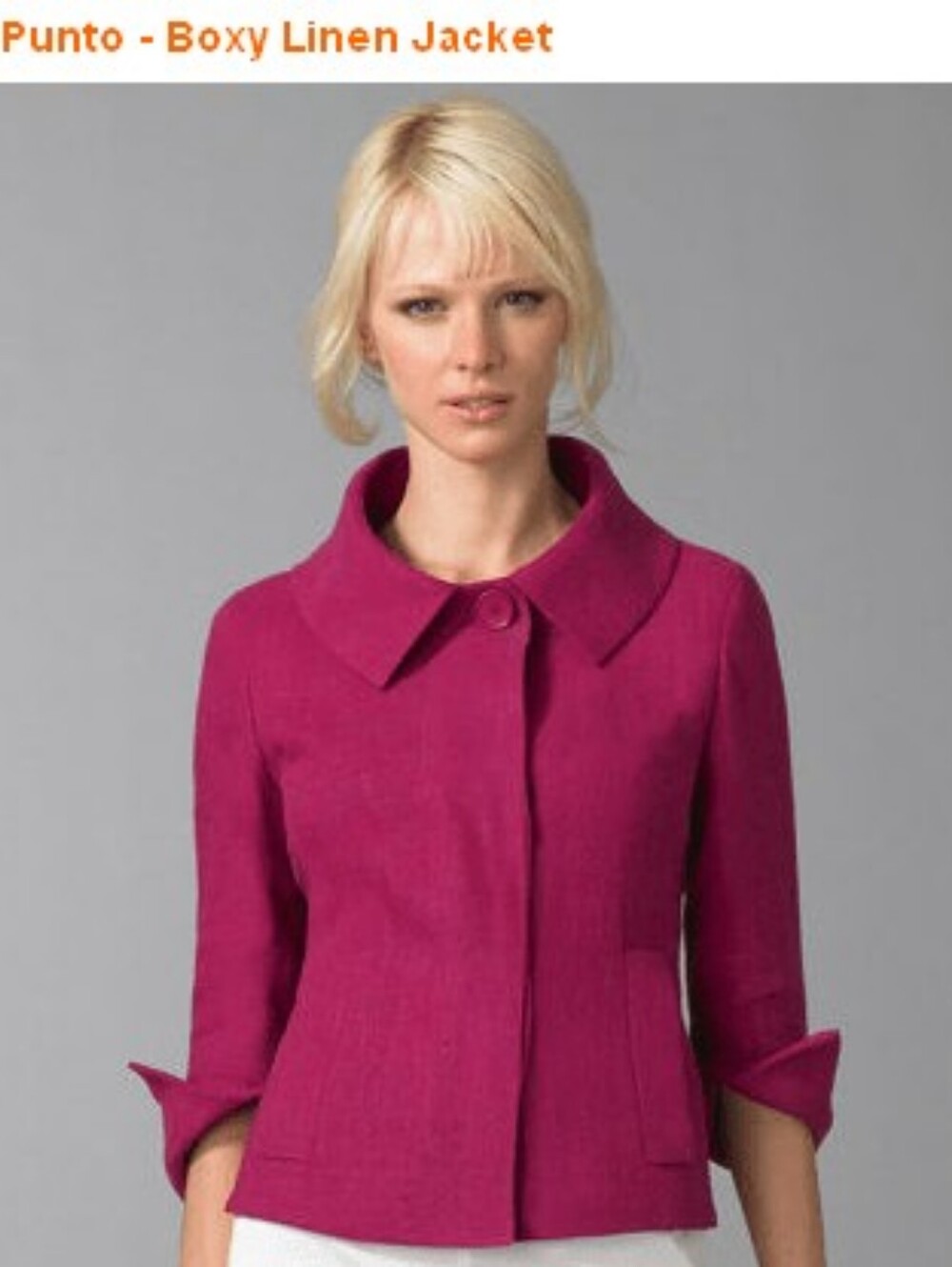 Akris Punto Fuchsia Pink Boxy Linen Jacket Size 12